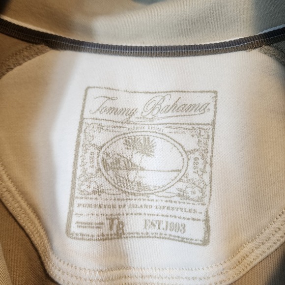 Tommy Bahama Mens Beige Quarter Zip Pullover Sweatshirt Sailfish Logo Size photo - Picture 4 of 8